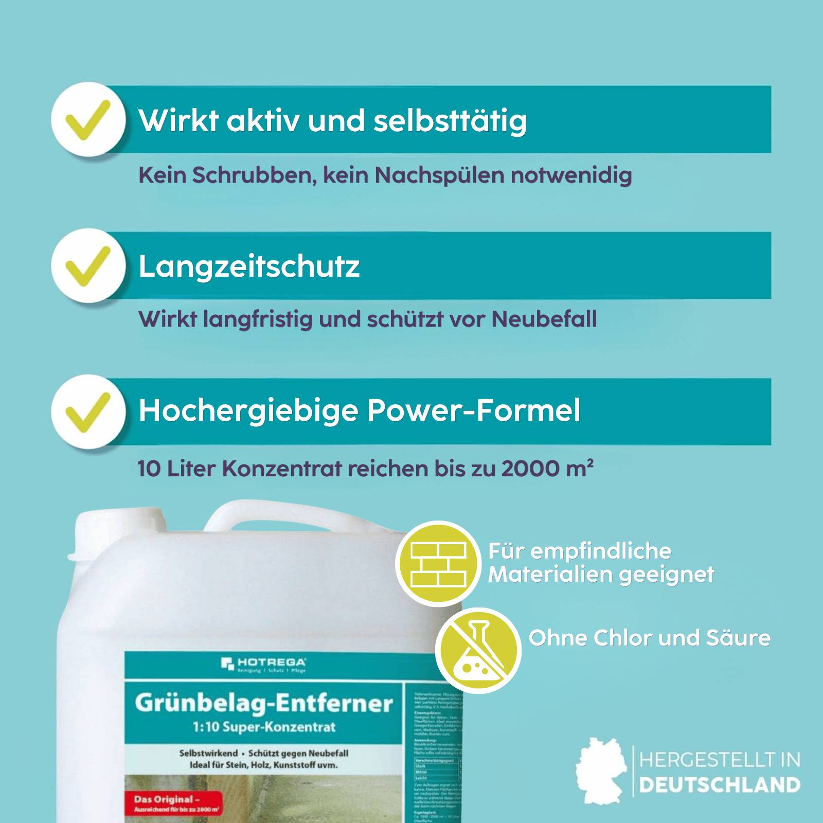 HOTREGA Grünbelagentferner Super Konzentrat Großgebinde - Inhalt:10 Liter