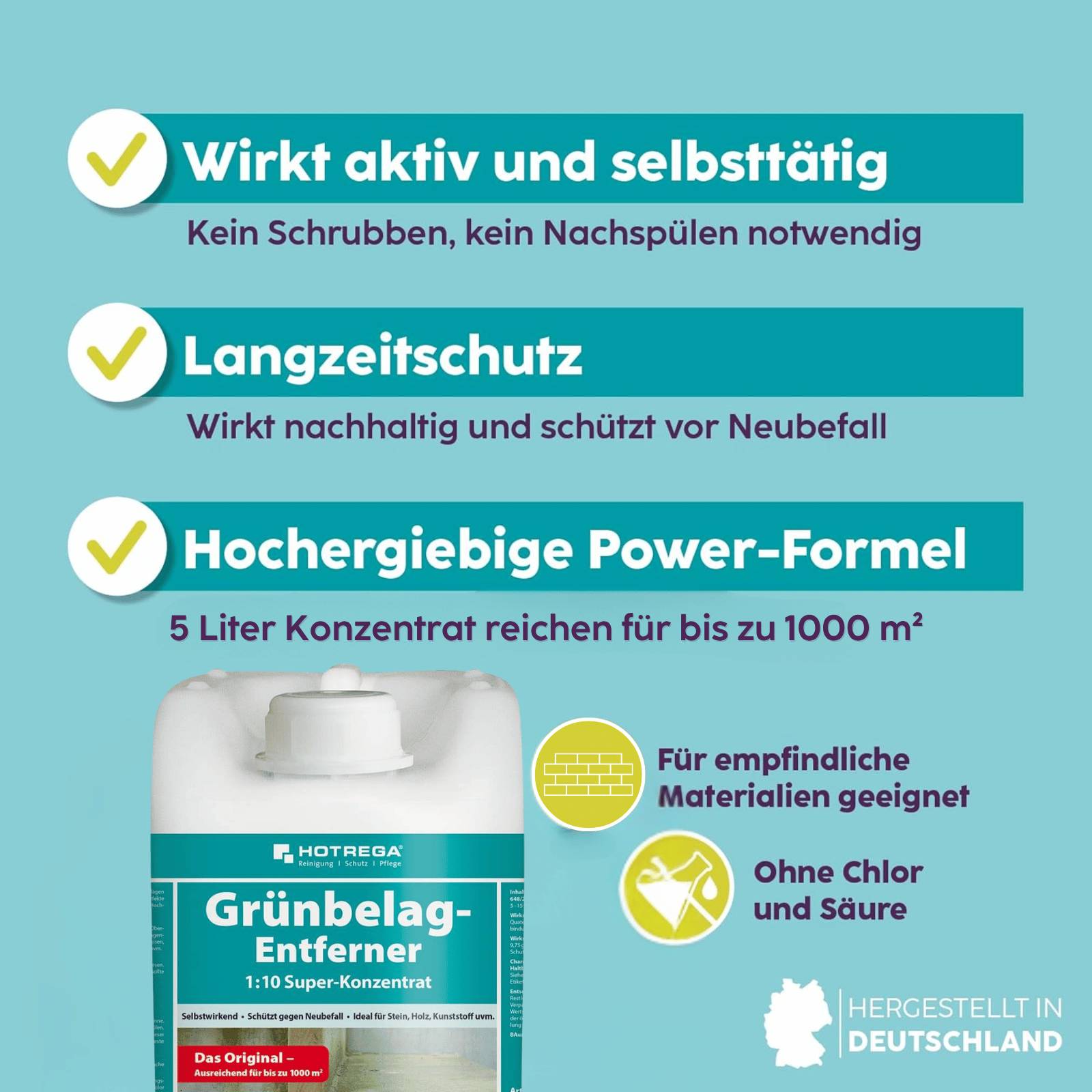 HOTREGA Grünbelagentferner Super Konzentrat Großgebinde - Inhalt:5 Liter