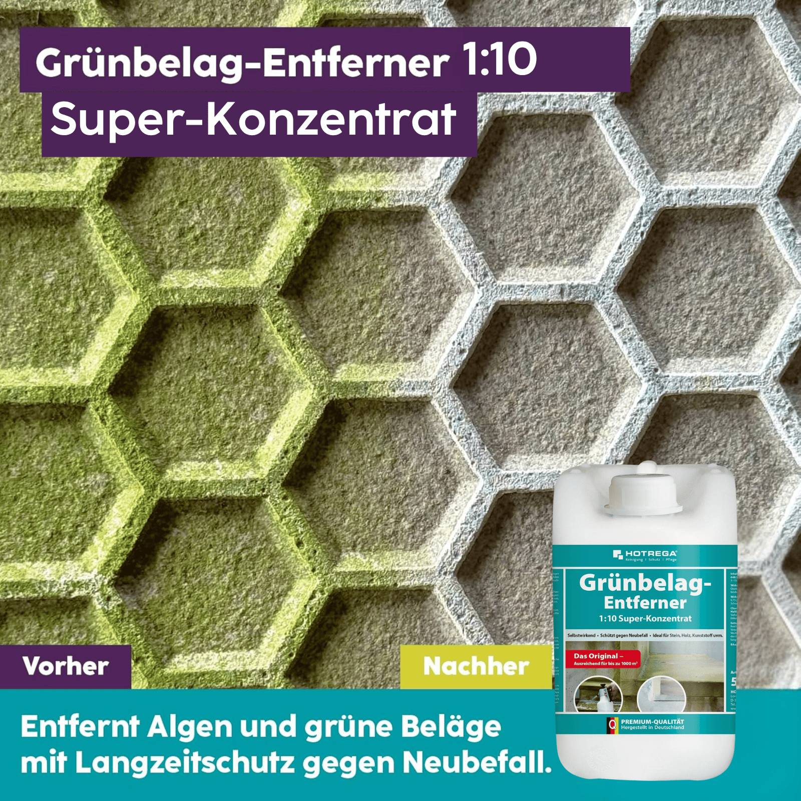 HOTREGA Grünbelagentferner Super Konzentrat Großgebinde - Inhalt:5 Liter