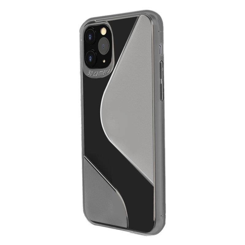 S-Line Hülle Bumper für Huawei P40 Lite E Silikonhülle Stoßfest Handyhülle TPU Case Cover Schwarz