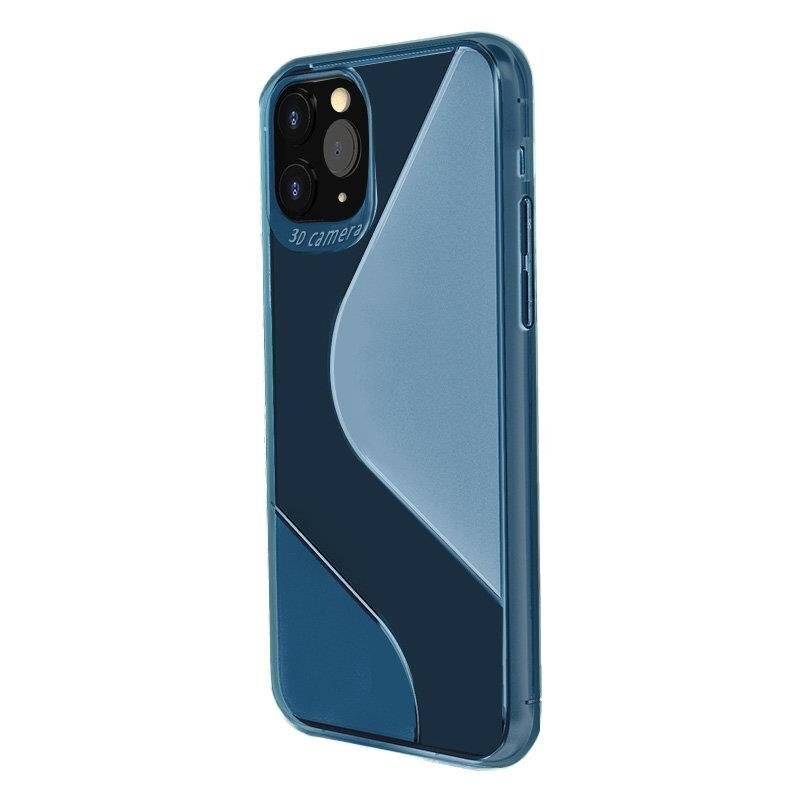 S-Line Hülle Bumper für Huawei P40 Lite E Silikonhülle Stoßfest Handyhülle TPU Case Cover Blau