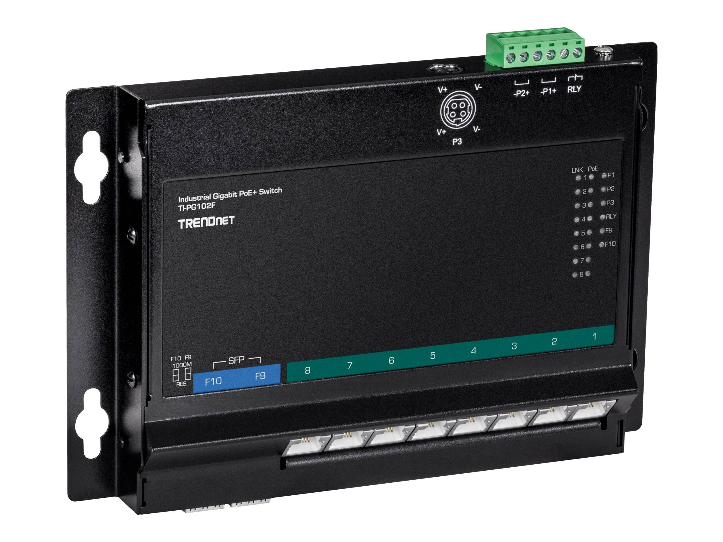 TRENDnet TI-PG102F - Industrial - Switch - 8 x 10/100/1000 (PoE+)