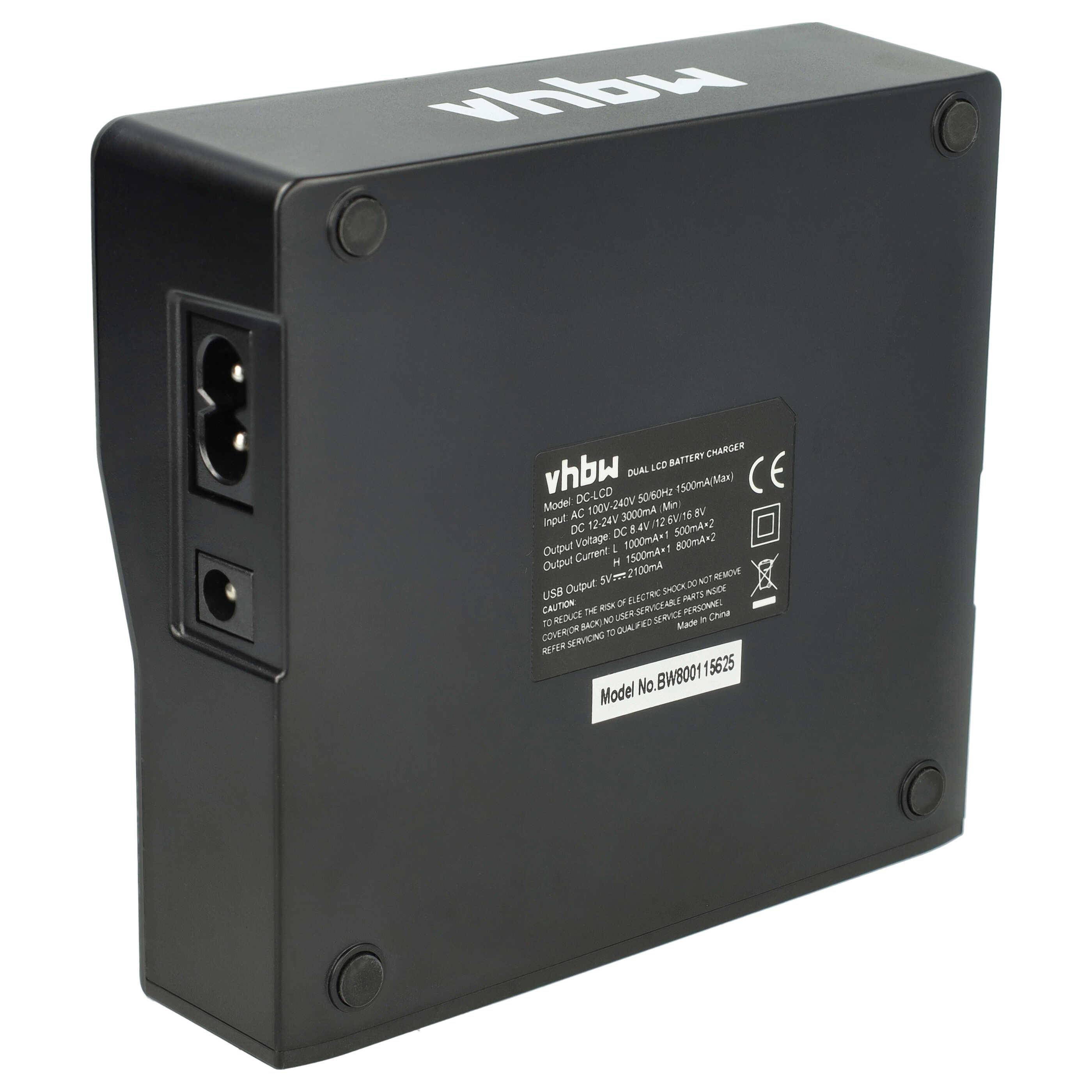 Ein schwarzes vhbw Batterie-Ladegerät mit der Modellnummer „BH0001185C