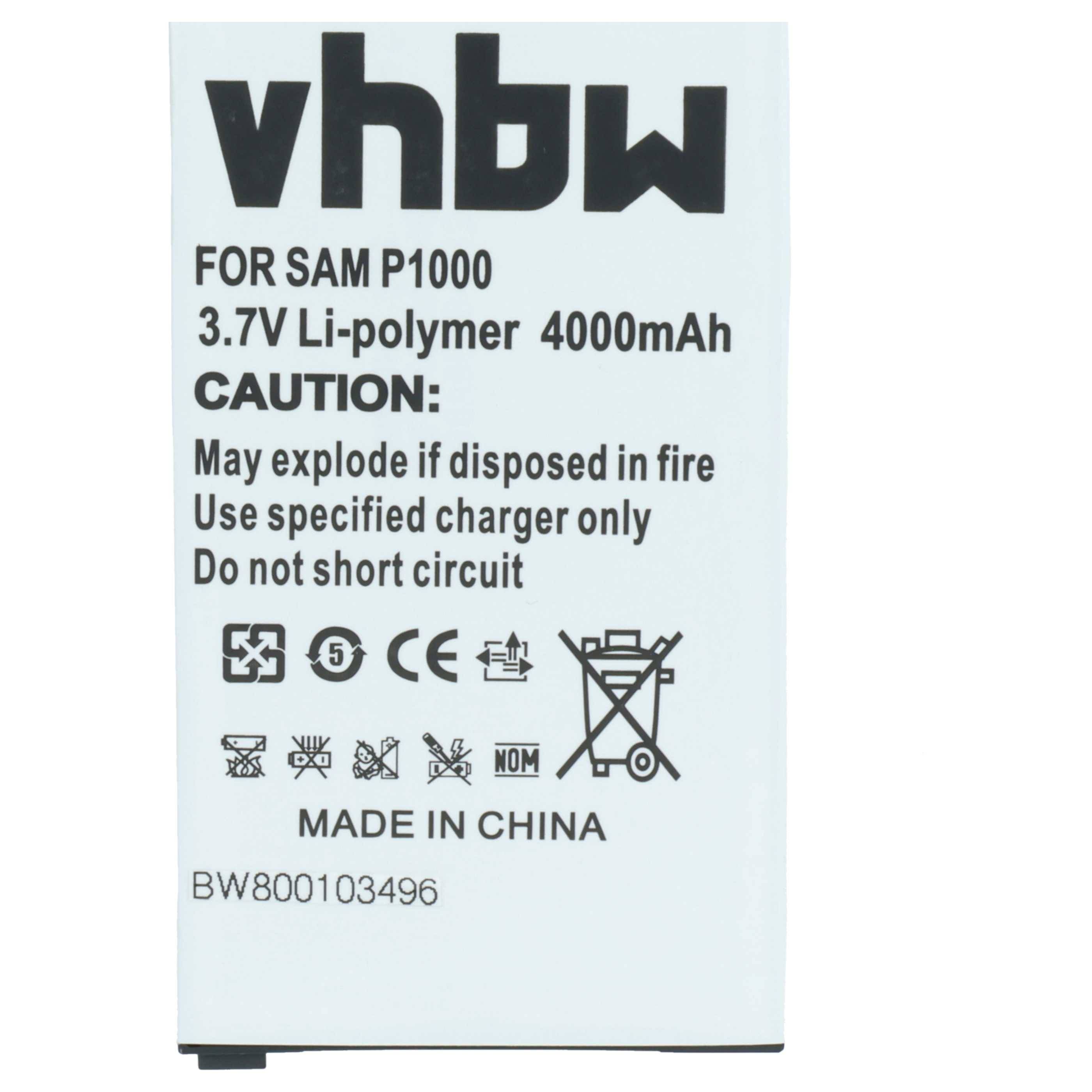 vhbw Akku kompatibel mit Samsung Galaxy Tab P1010 | Tablet Pad (4000 mAh, 3,7 V, Li-Polymer)