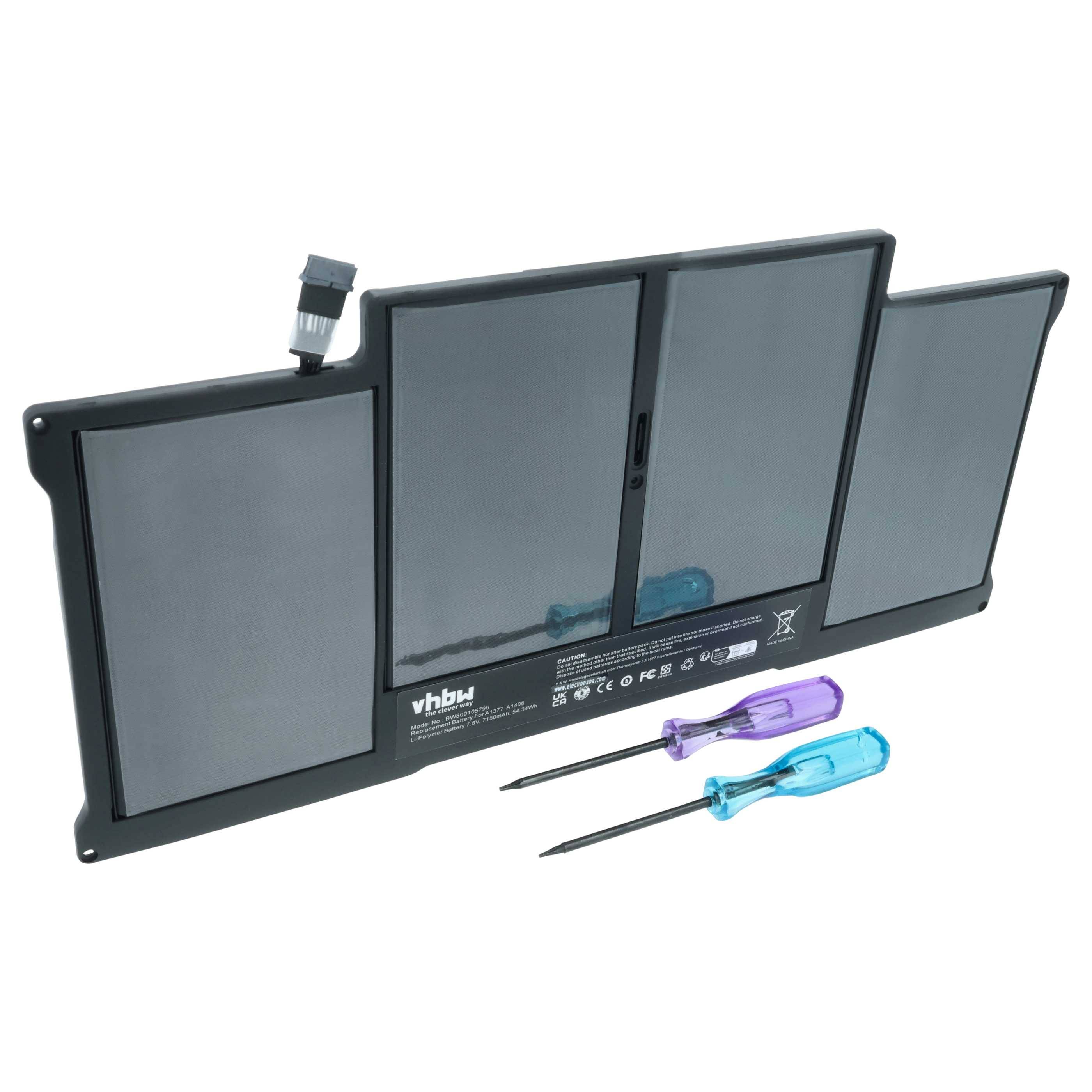 vhbw Akku kompatibel mit Apple MacBook Air MJVE2LL/A, MJVG2LL/A, MJVE2CH/A, MJVG2CH/A Notebook (3500 mAh, 3,7 V, Li-Polymer)