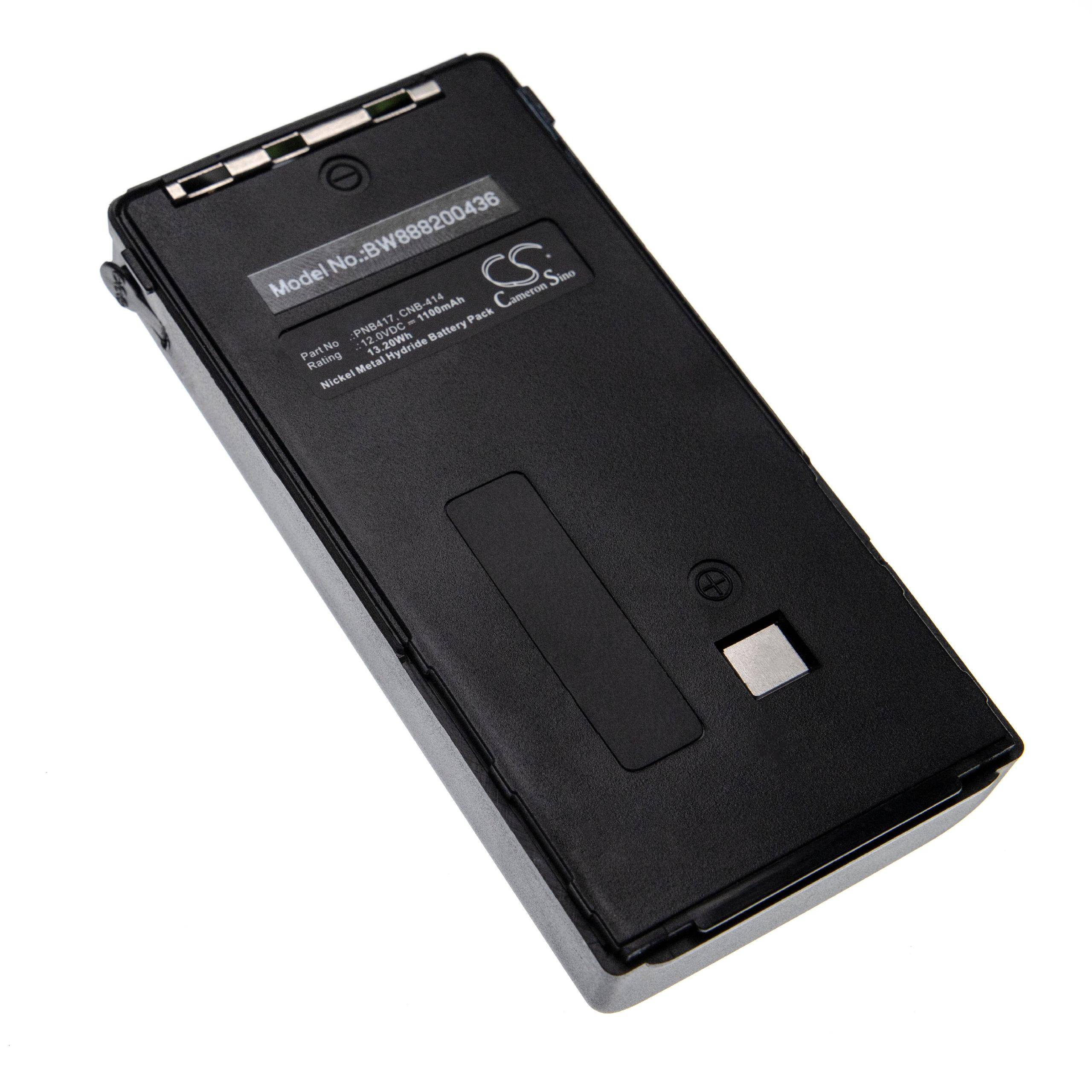 vhbw Akku Ersatz für Standard CNB-414, CNB-410, PNB417, CNB-415, RBP-22, RBP-22H für Funkgerät, Walkie Talkie (1100 mAh, 12 V, NiMH)