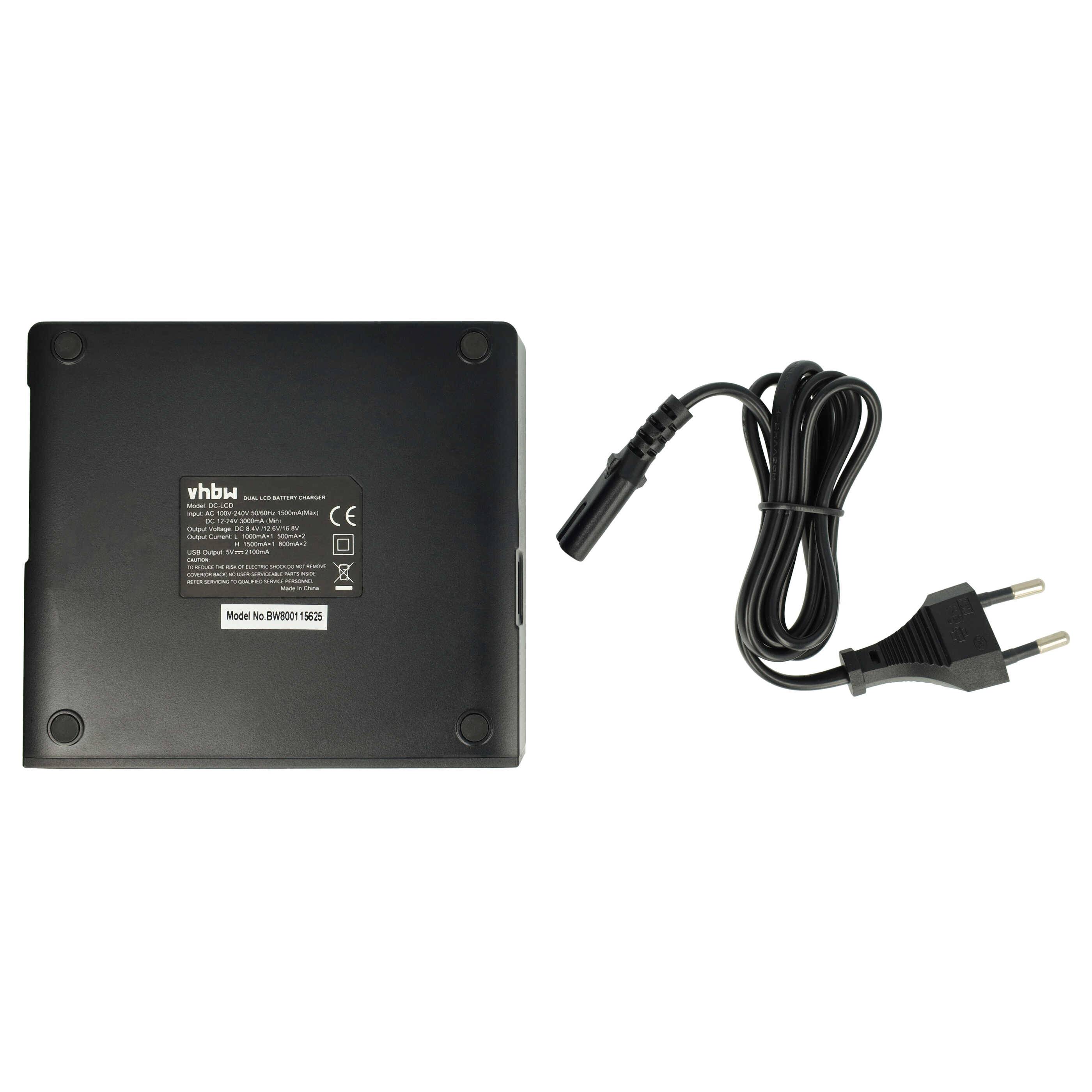 Ein schwarzes vhbw-Elektronikgerät mit vier Gummifüßen, beschriftet mit „Model: B-WARE119SK