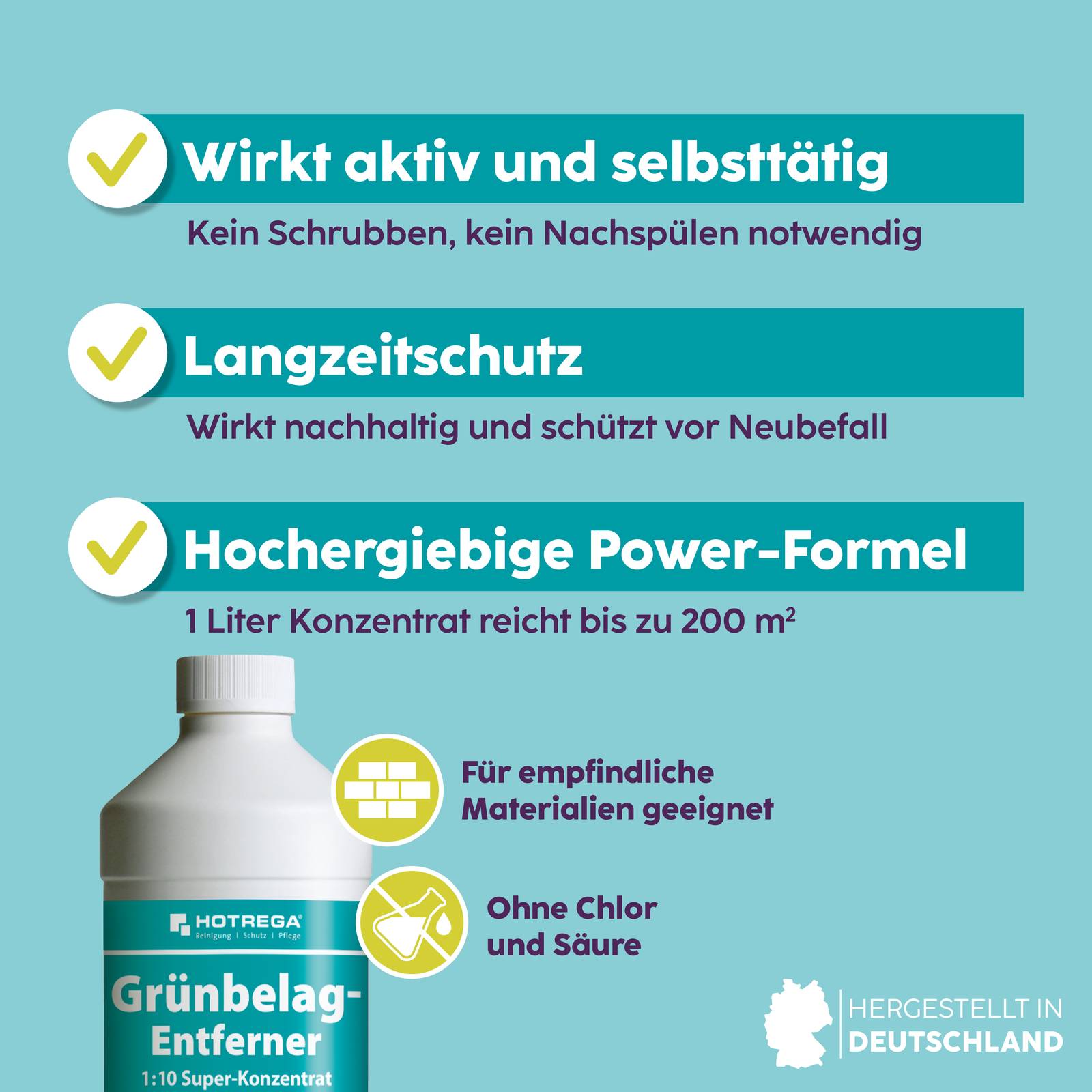 HOTREGA Grünbelagentferner Super Konzentrat 2x 1 Liter