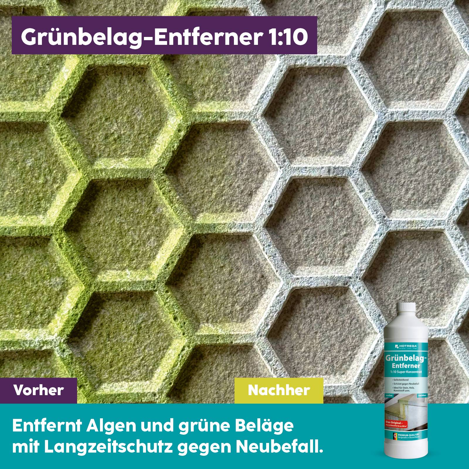 HOTREGA Grünbelag Entferner Super Konzentrat Set 3-teilig