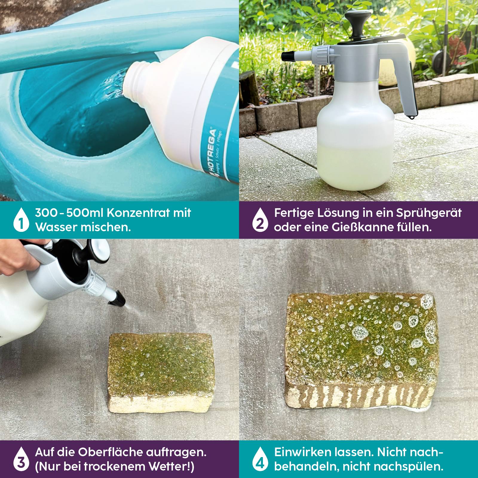 HOTREGA Grünbelagentferner Super Konzentrat 2x 1 Liter