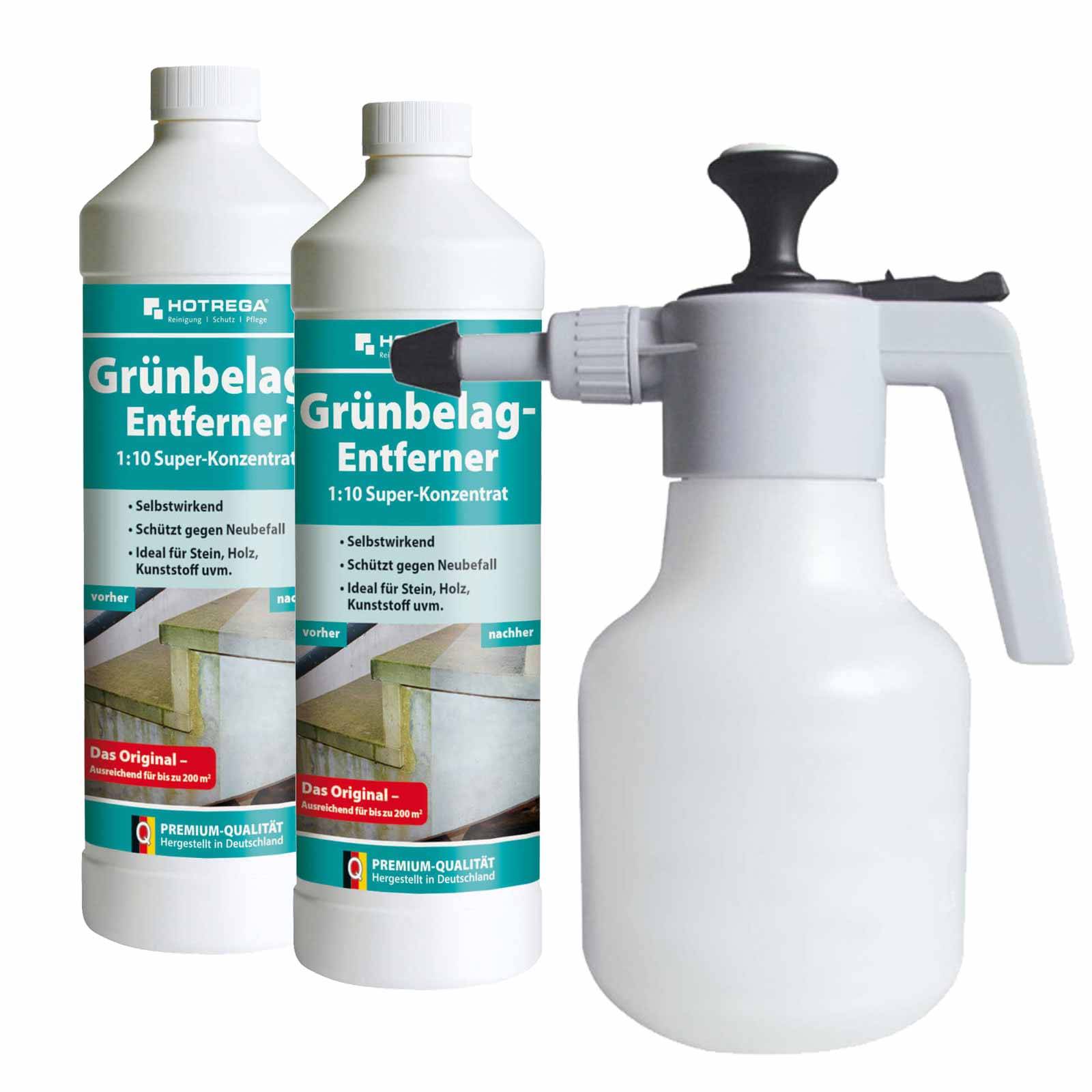 HOTREGA Grünbelag Entferner Super Konzentrat Set 3-teilig