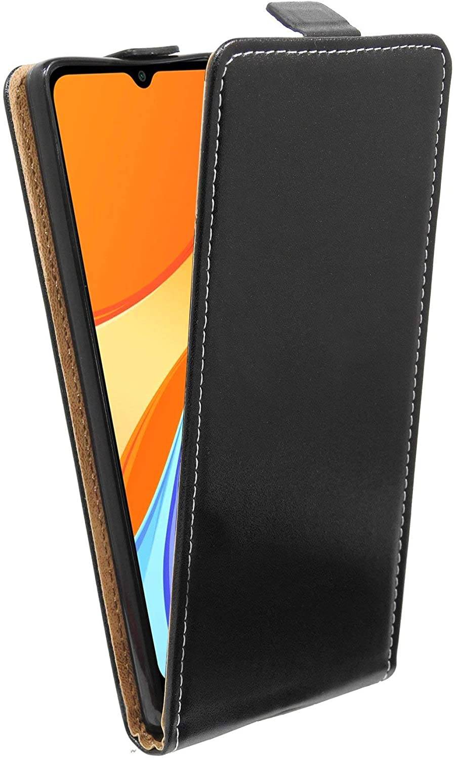 cofi1453® Flip Case kompatibel mit XIAOMI REDMI 9C Handy Tasche vertikal aufklappbar Schutzhülle Klapp Hülle Schwarz