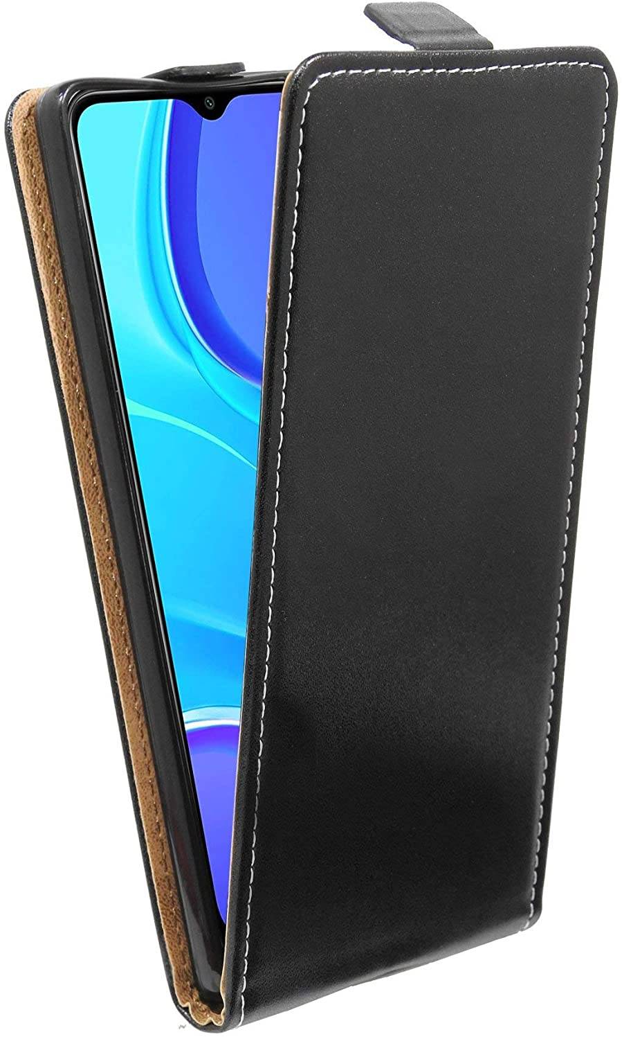 cofi1453® Flip Case kompatibel mit XIAOMI REDMI 9 Handy Tasche vertikal aufklappbar Schutzhülle Klapp Hülle Schwarz