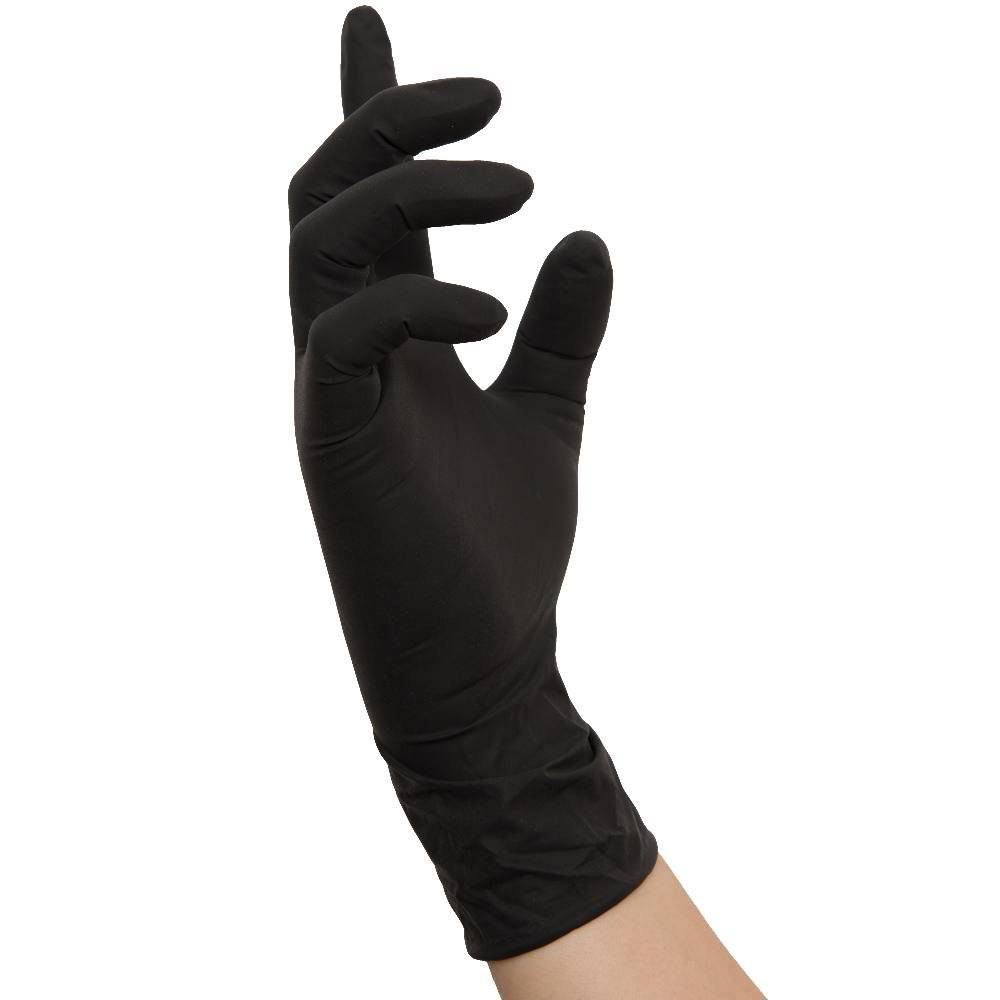 NITRAS 8220 Black Scorpion, Latex Handschuhe, schwarz - 1 Packung = 100 Stück, Größe: S