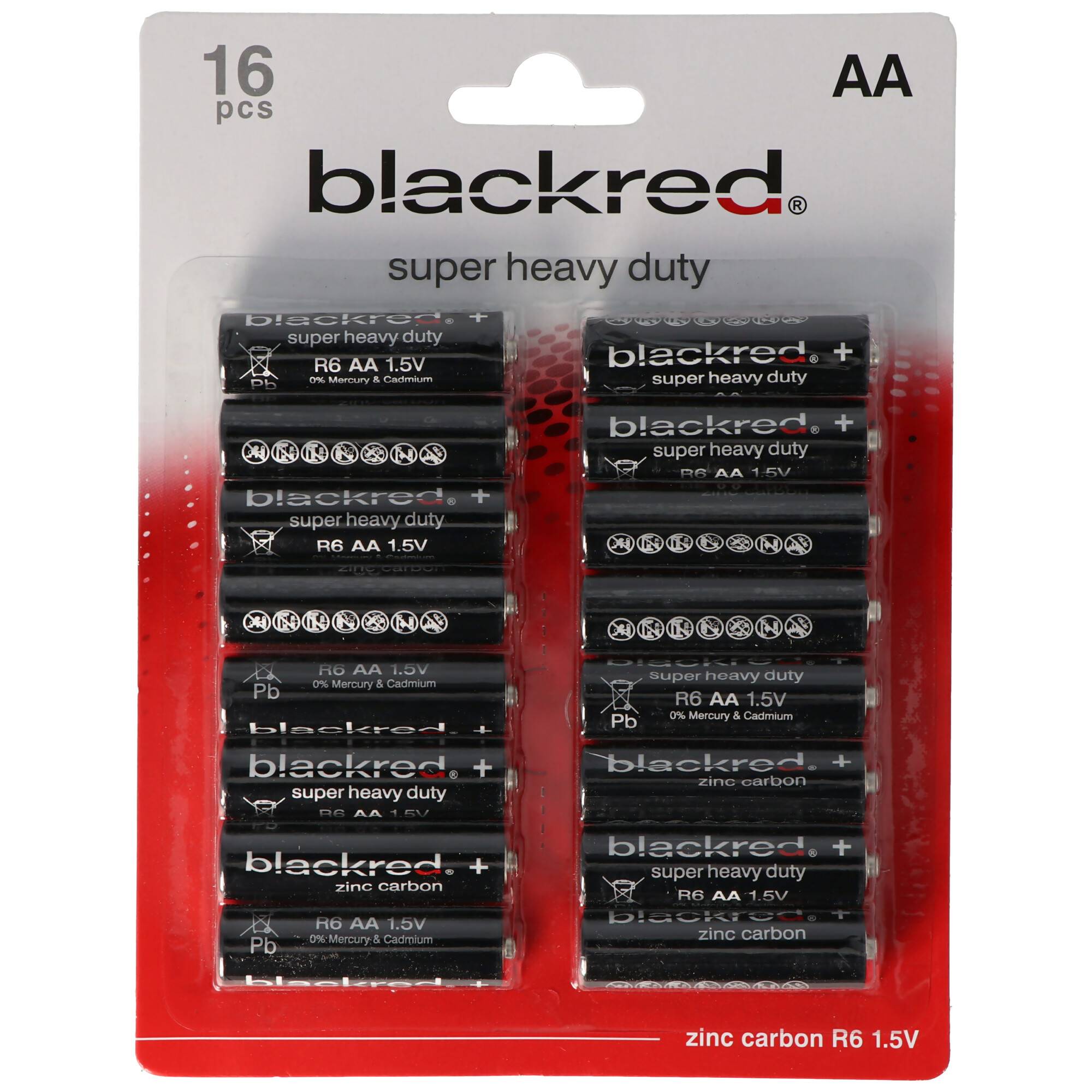 16er Sparpack AA, R6, Mignon 1,5V Super Heavy Duty BP16 Batterien, nicht wiederaufladbar, für nicht hochstromlastige Ger