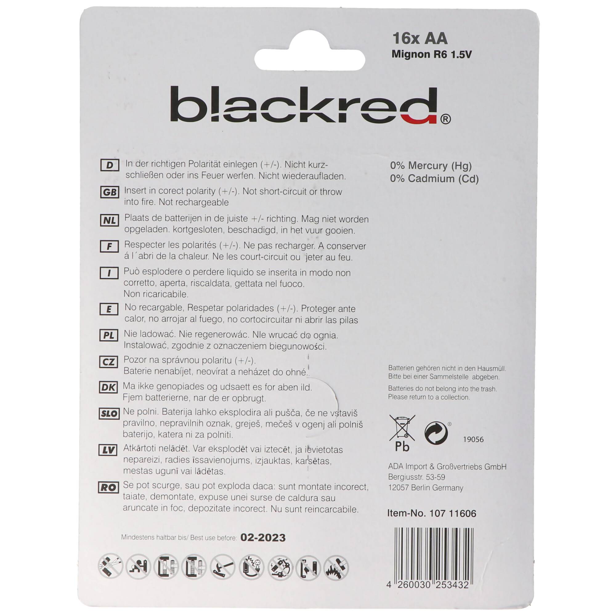 16er Sparpack AA, R6, Mignon 1,5V Super Heavy Duty BP16 Batterien, nicht wiederaufladbar, für nicht hochstromlastige Ger