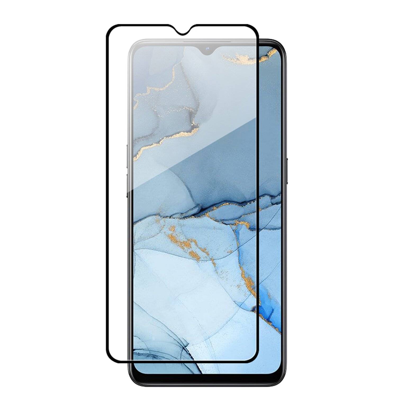cofi1453® 5D Schutz Glas kompatibel mit Oppo Reno 3 Curved Schutz Folie Vollständig Klebend und Abdeckung