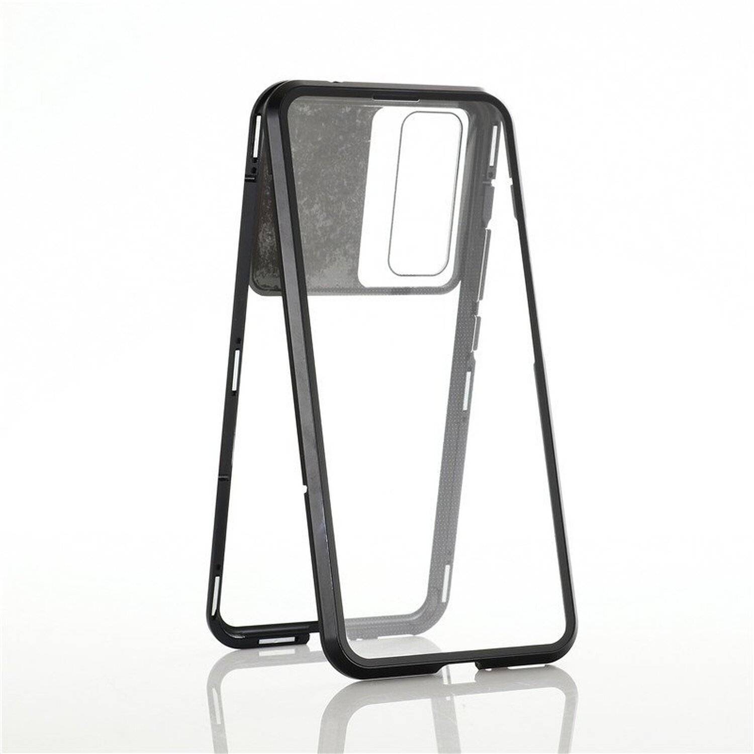 360° Magnet Full Slim Metall Case Handyhülle Handy mit Schutzglas Vorderseite und Rückseite + Kameraschutz Cover für Samsung Galaxy S20 G980F