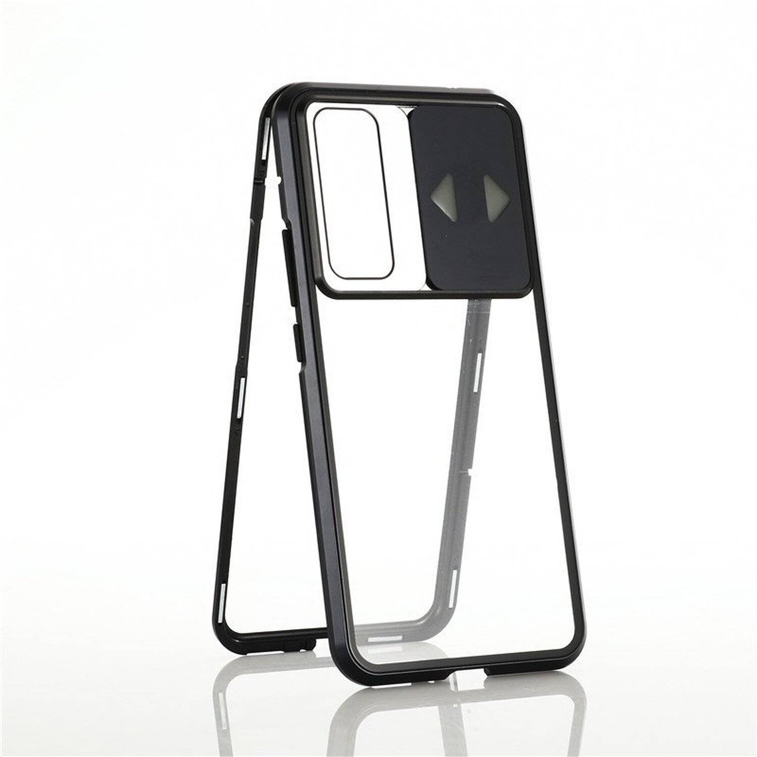360° Magnet Full Slim Metall Case Handyhülle Handy mit Schutzglas Vorderseite und Rückseite + Kameraschutz Cover für Samsung Galaxy S20 G980F