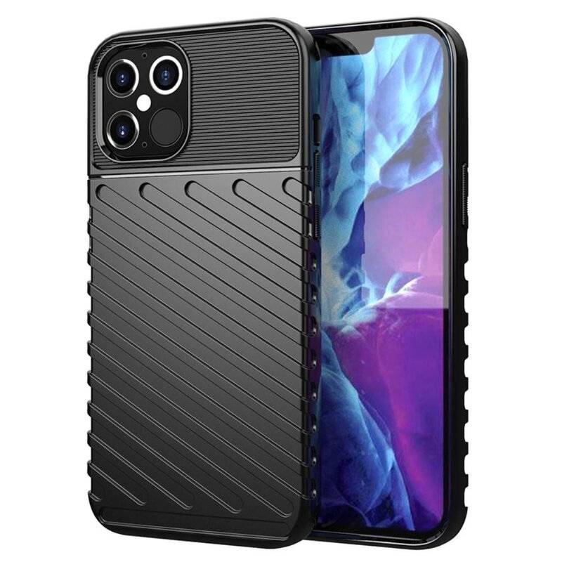 Hybrid Armor Etui SchutzHülle "Thunder" Case Bumper Cover Handyhülle Matt Hülle Robust Rutschfest für iPhone 12 Pro Max