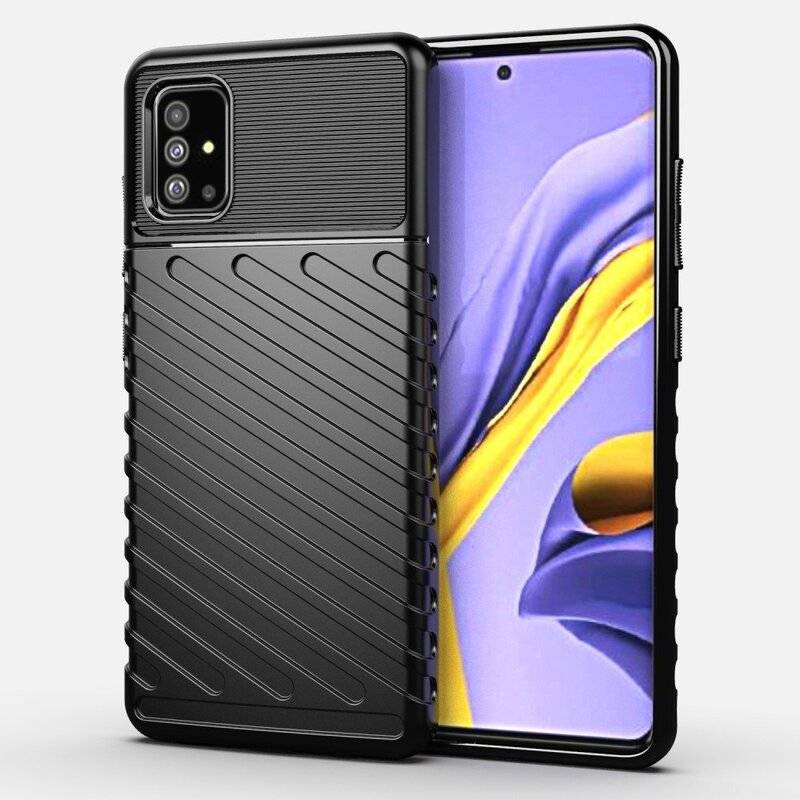 Hybrid Armor Etui SchutzHülle Thunder Case Bumper Cover Handyhülle Matt Hülle Robust Rutschfest für Samsung Galaxy A51 A515F