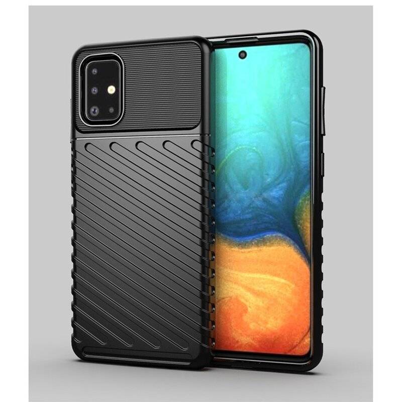 Hybrid Armor Etui SchutzHülle Thunder Case Bumper Cover Handyhülle Matt Hülle Robust Rutschfest für Samsung Galaxy A71 A715F
