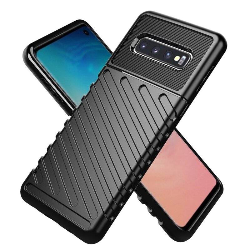 Hybrid Armor Etui SchutzHülle Thunder Case Bumper Cover Handyhülle Matt Hülle Robust Rutschfest für Samsung Galaxy S10 Lite G770F