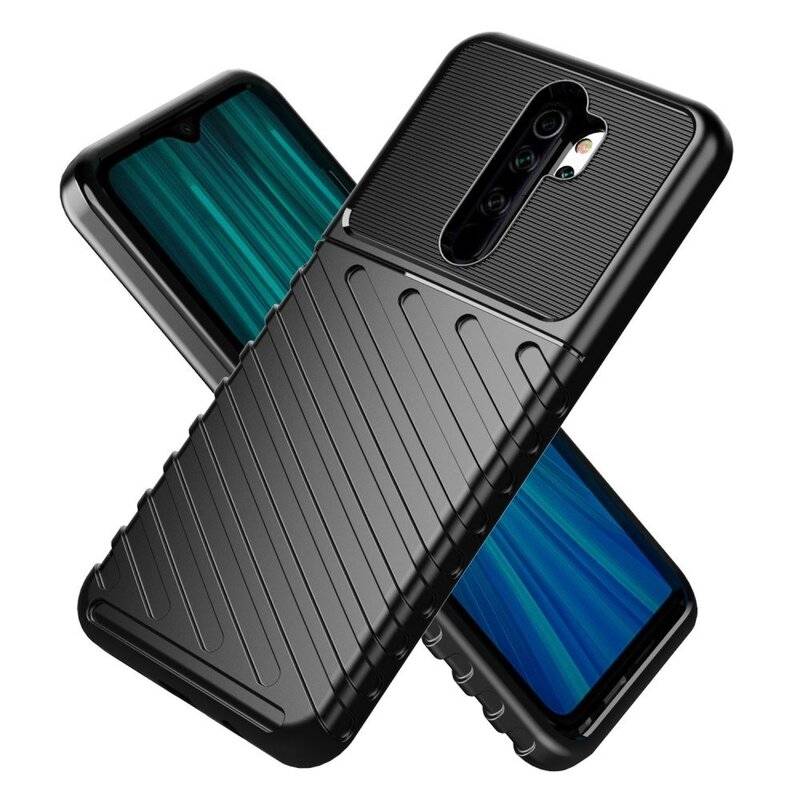 cofi1453® Hybrid Armor Etui SchutzHülle "Thunder" Case Bumper Cover Handyhülle Matt Hülle Robust Rutschfest kompatibel mit Xiaomi Redmi Note 8T