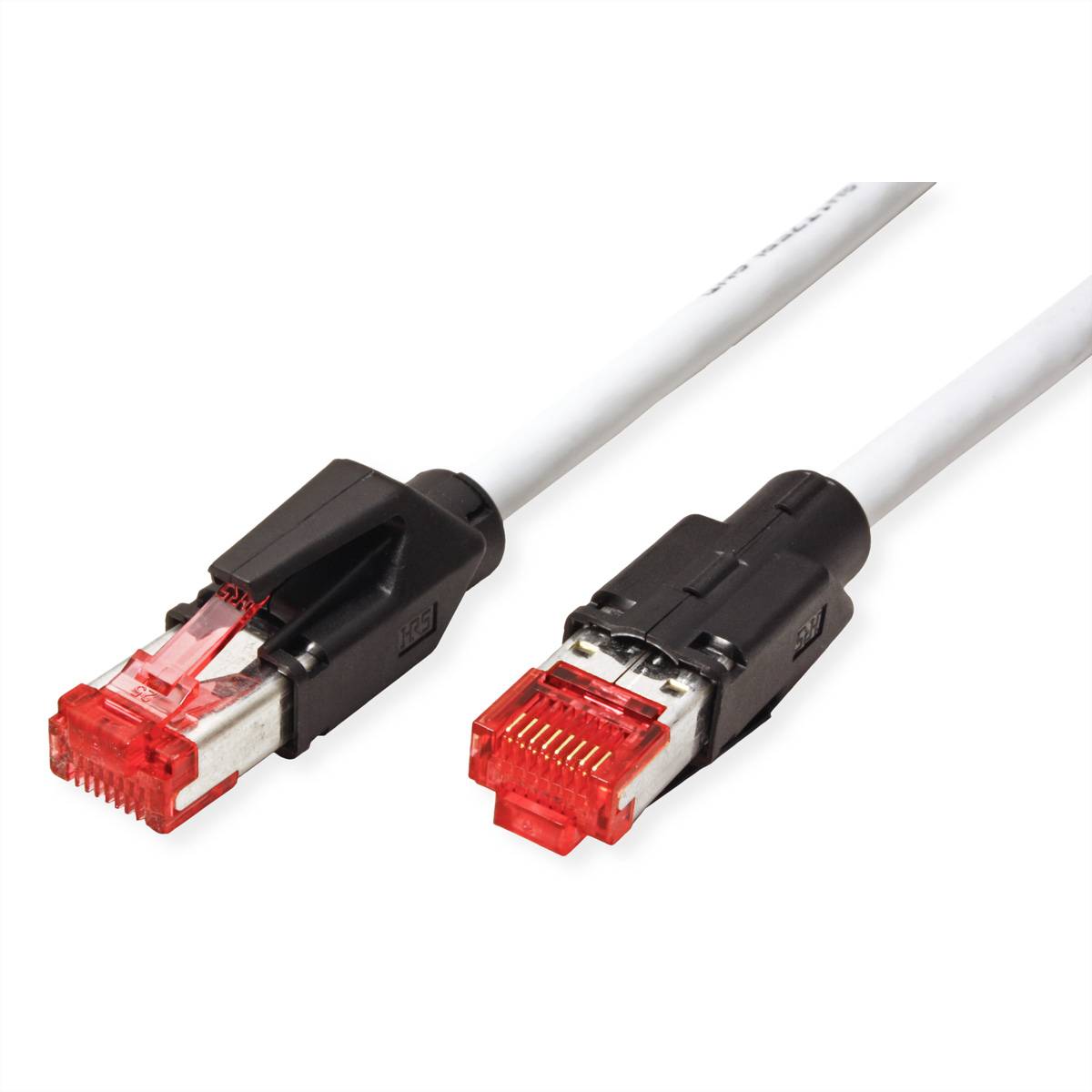DÄTWYLER Patchkabel Cat.6 (Class E) S/FTP, CU 7702 flex LSOH, Hirose TM21, grau, 1 m