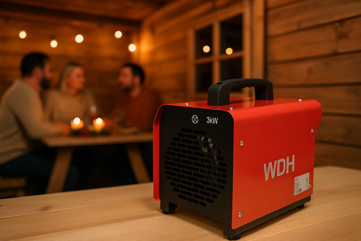 WDH Heizgebläse WDH-BGP03 (3kW) - Heizgerät, Heizlüfter, Elektroheizer - 25m² - H 33 x B 21,5 x T 29 cm