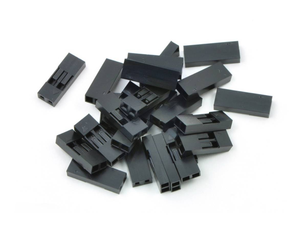 0.1" (2.54mm) Crimp Connector Housing: 1x2-Pin 25-Pack for Pre-Crimed Terminals 1901
