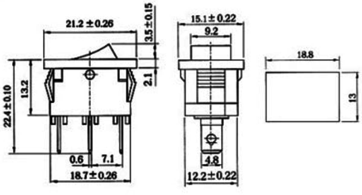 Pololu Rocker Switch: 3-Pin, SPDT (Single-Pole, Double-Throw), 10A @125VAC 1406