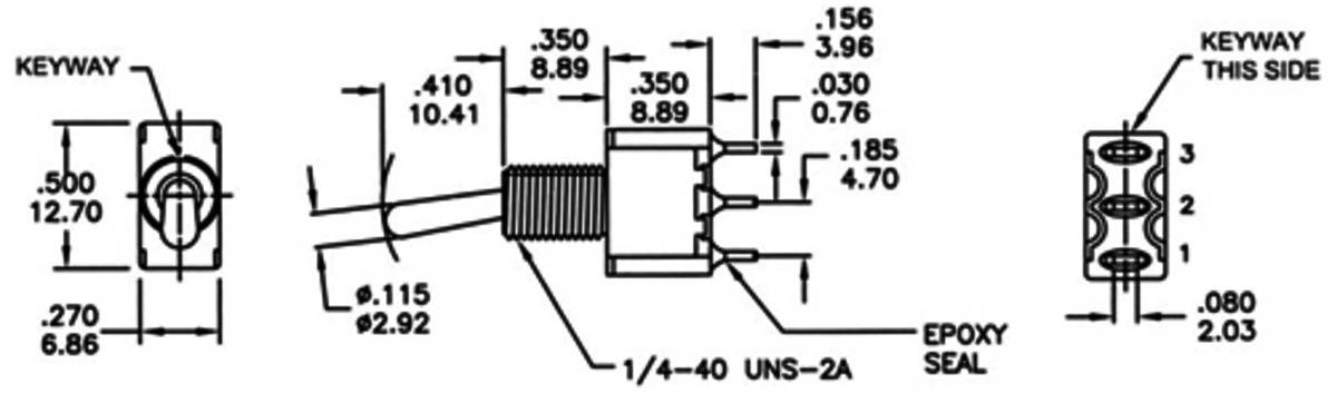 Toggle Switch: 3-Pin, SPDT, 5A Single Pole Double Throw