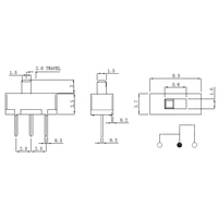 Mini Slide Switch: 3-Pin, SPDT, 0.3A (3-Pack) 300mA @50VDC 1408 Mini Slide Switch: 3-Pin, SPDT, 0.3A (3-Pack) 300mA @50VDC 1408