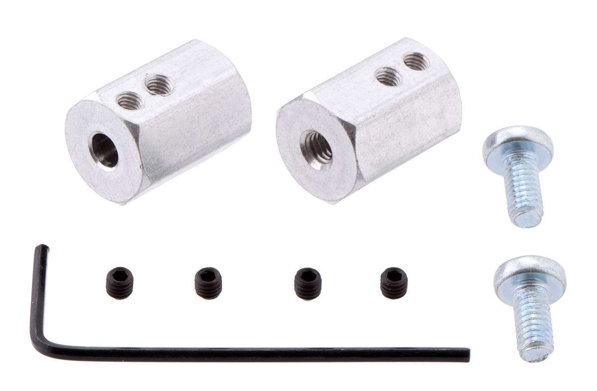 Pololu 12mm Hex Wheel Adapter for 4mm Shaft (2-Pack) with 4x M3 Screws + 1x Allen Wrench 2684