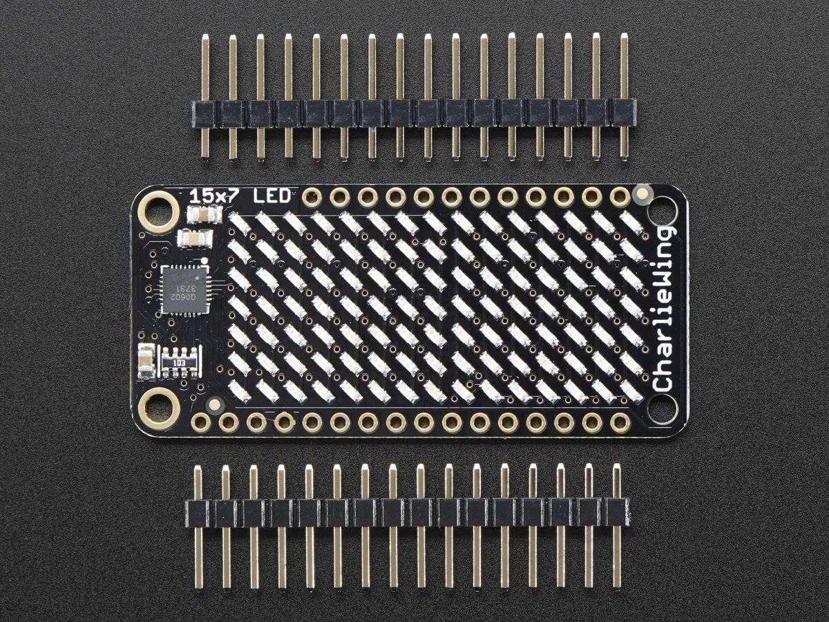 Adafruit 15x7 CharliePlex LED Matrix Display FeatherWing Yellow