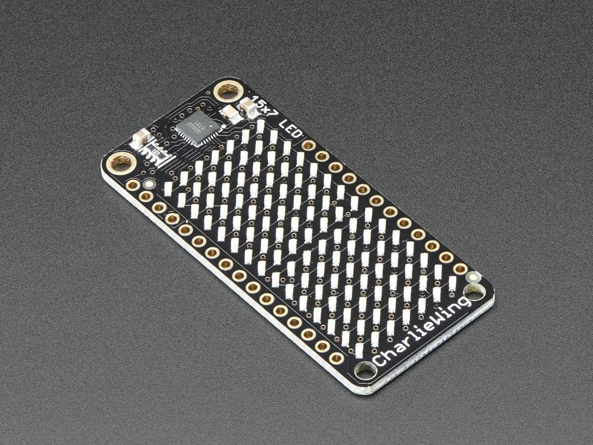Adafruit 15x7 CharliePlex LED Matrix Display FeatherWing Yellow
