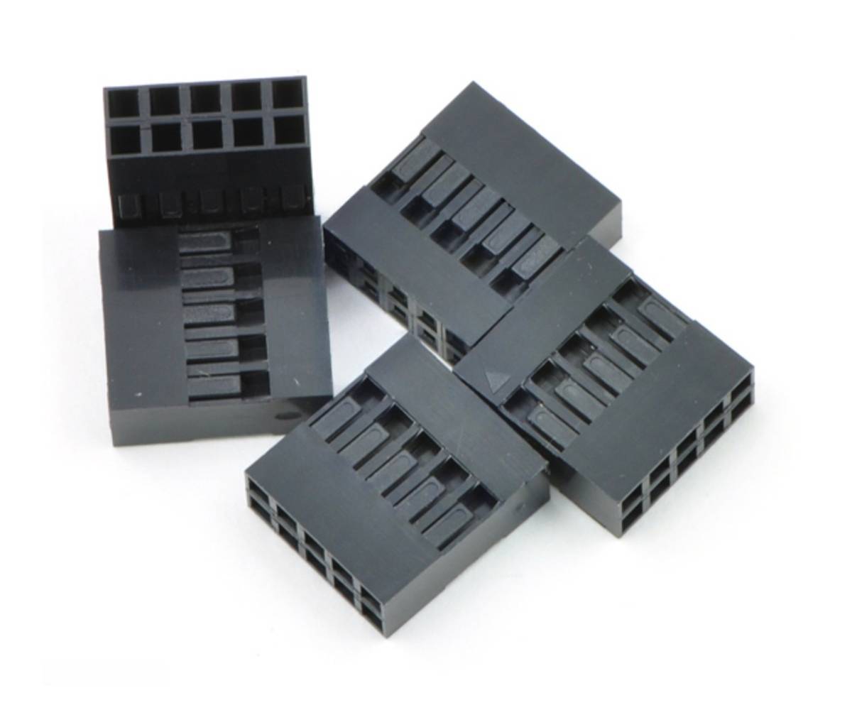 0.1" (2.54mm) Crimp Connector Housing: 2x5-Pin 5-Pack