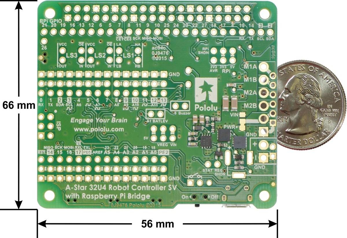 Pololu A-Star 32U4 Robot Controller SV with Raspberry Pi Bridge