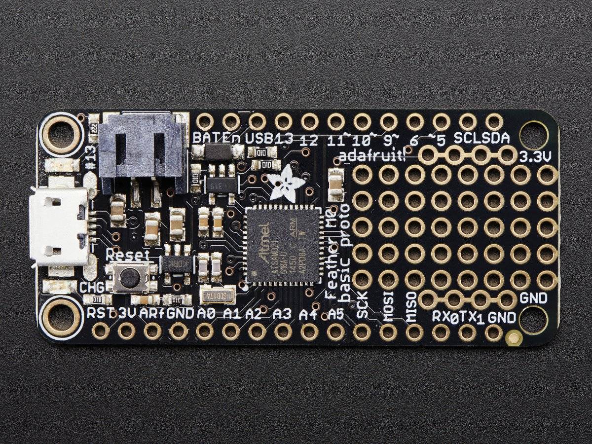 Adafruit Feather M0 Basic Proto - ATSAMD21 Cortex M0, 48 MHz @3.3V 2772