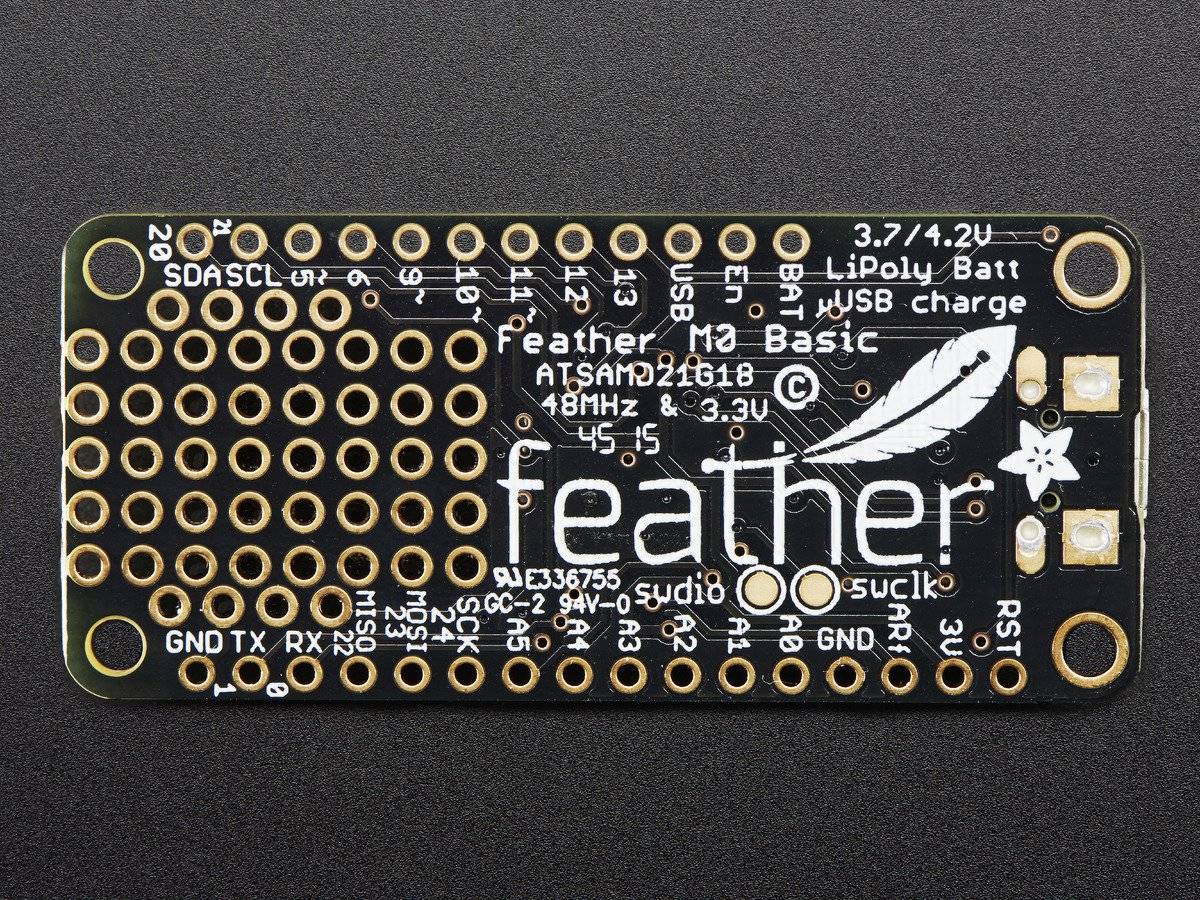 Adafruit Feather M0 Basic Proto - ATSAMD21 Cortex M0, 48 MHz @3.3V 2772