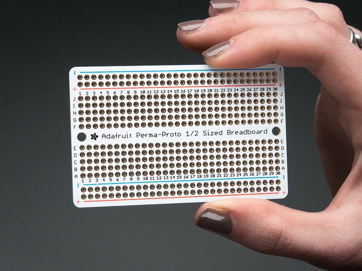 Adafruit Perma-Proto Half-sized Breadboard PCB - Single 1609