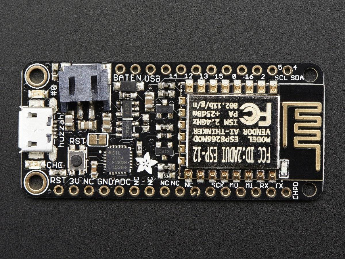 Adafruit Wirless Feather HUZZAH with ESP8266 WiFi Soldering Required