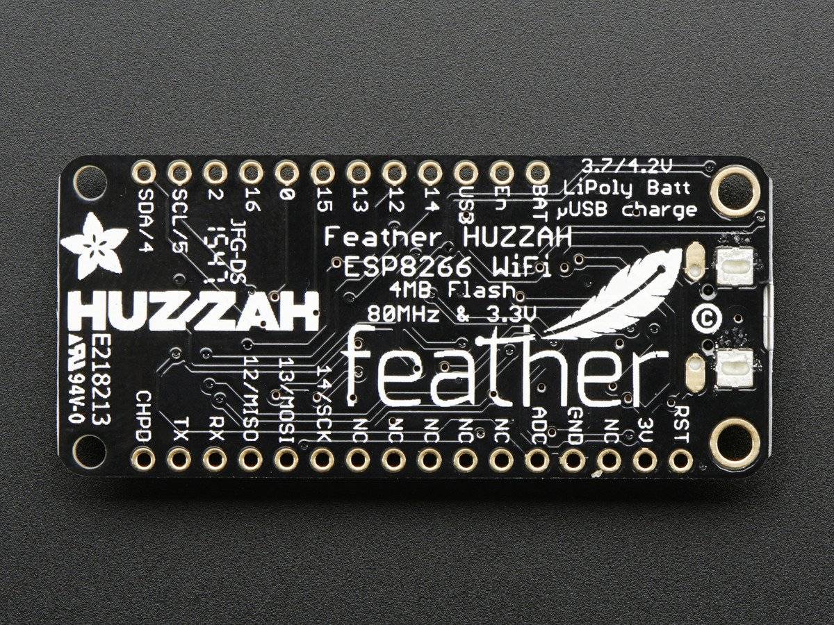 Adafruit Wirless Feather HUZZAH with ESP8266 WiFi Soldering Required