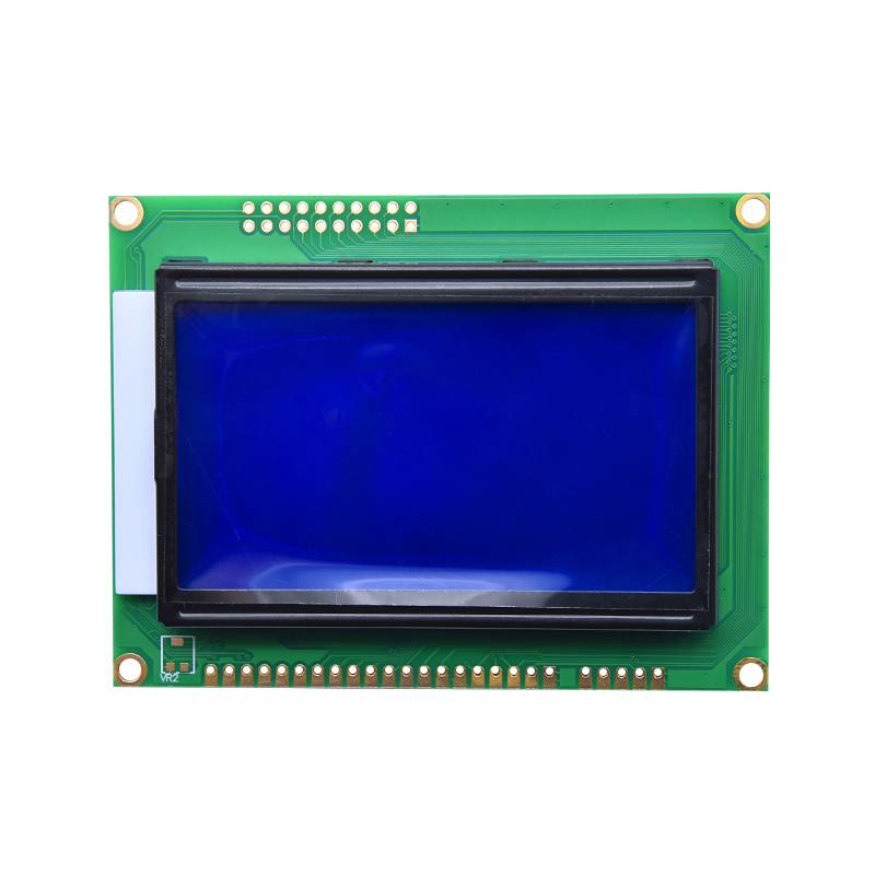 Graphic 128x64 LCD Display Module 12864 White on Blue 5V Header Strip