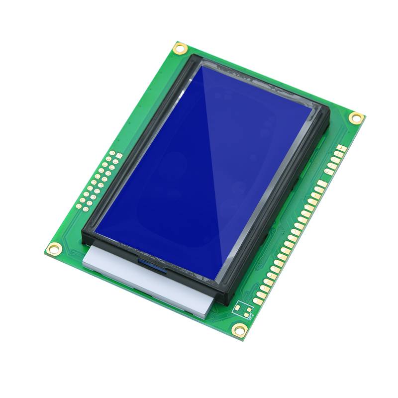 Graphic 128x64 LCD Display Module 12864 White on Blue 5V Header Strip