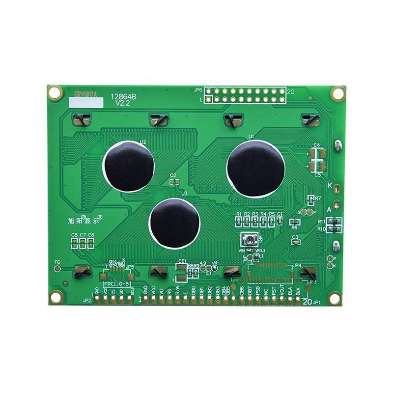 Graphic 128x64 LCD Display Module 12864 White on Blue 5V Header Strip