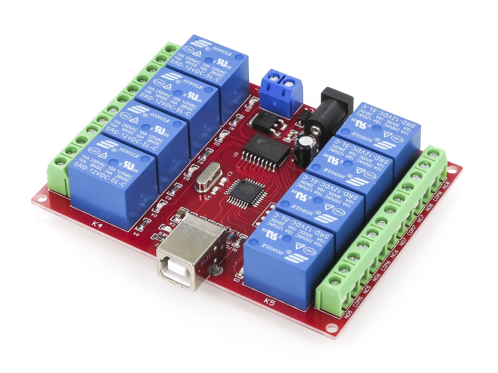 12V/220V 8 Channel Relay Shield Control Interface 8 Kanal USB Relais Module