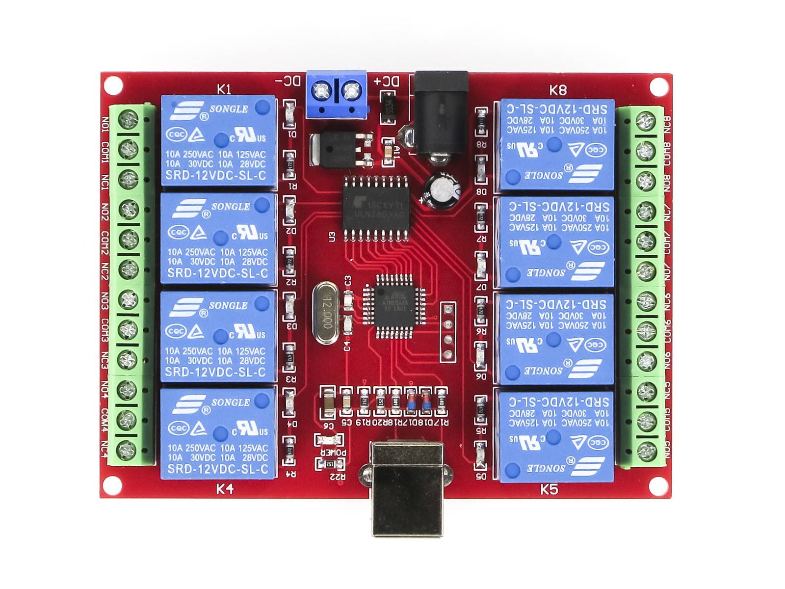 12V/220V 8 Channel Relay Shield Control Interface 8 Kanal USB Relais Module