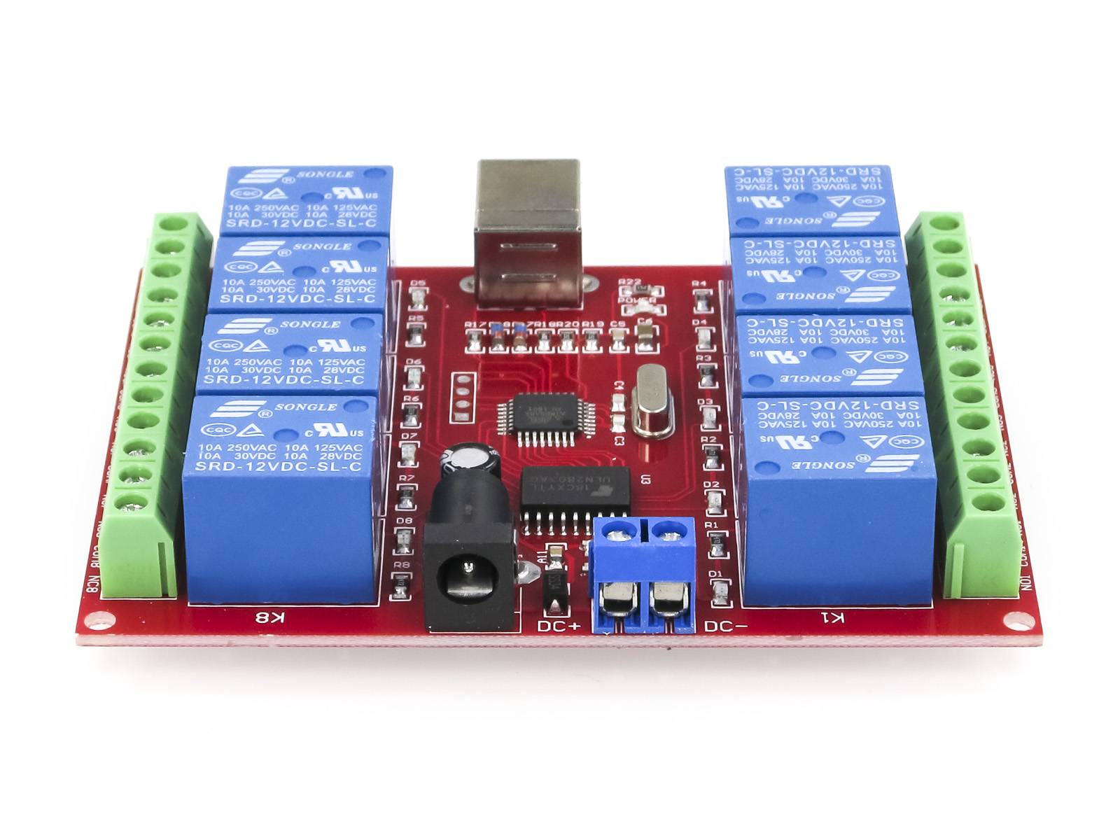 12V/220V 8 Channel Relay Shield Control Interface 8 Kanal USB Relais Module